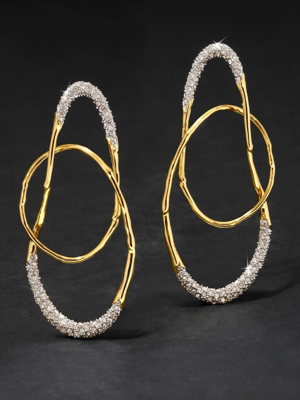 Alexis Bittar Solanales Crystal Large Orbit Earrings - Picture 3 of 6